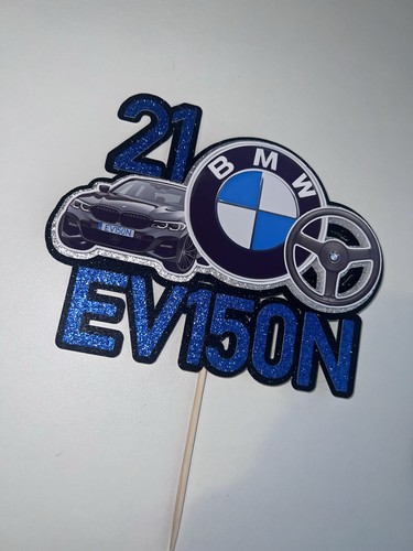 Bmw car cake topper - car, glitter
