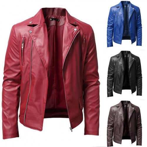 Male leather jacket - jacket, with