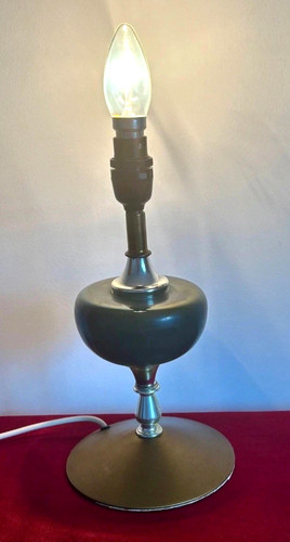 1950s mcm table lamp green - table,