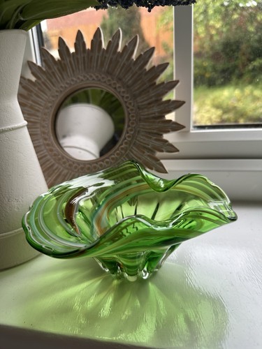 Vintage green art - art, glass