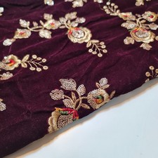 Floral Embroidery Micro Velvet