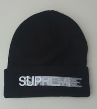 SS23 Supreme Motion Logo Beanie Black New Hat