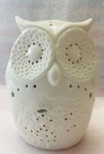 OWL NIGHT LIGHT LED BATTERY OPERATED IVORY CUT OUTS PATTERN IN RAISED RELIEF VGC