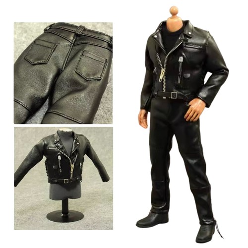 Leather biker jacket - biker, set