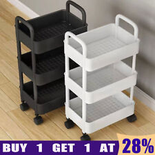 3/4 Tier Vegetable Rack Fruit Storage Kitchen Utility Basket Trolley Cart Wheel