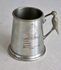 Vintage Pewter Stork Baby Mug