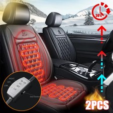 2x Adjustable Heated Car Seat Cover Cushion Universal Fast Heating Warmer Winter