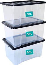 Plastic 50l storage boxes - plastic, x