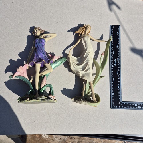 Pair fairy nymph figurines - fairy,