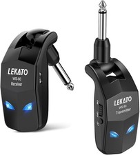 LEKATO 2.4GHz Guitar Wireless System 8Hs Runtime Wireless Guitar Transmitter Re