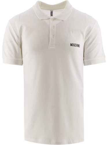 Moschino mens white polo shirt - white,