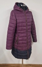 Joules purple padded coat Size 12 Midi Hood Lined Winter Pockets Heathcote READ