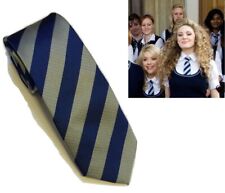 Navy Blue and Silver Stripe Tie For St Trinian's School Fancy Dress