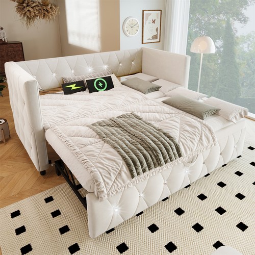 Daybed velvet upholstered bed - daybed,