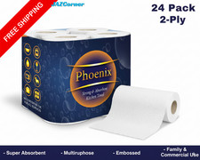 24 x Kitchen Roll Paper Towels GIANT 2 Ply Sheets Strong Mega Absorbent BULK BUY