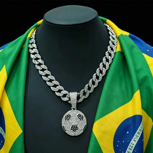 Iced out football cuban chain - out,