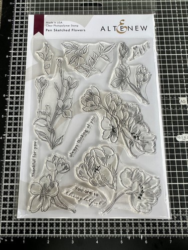 Altenew pen sketched flowers - altenew,