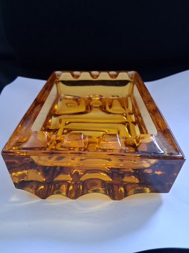 Vintage amber ashtray - , by