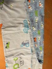 Boys Single Double Sided Blue Tractor Duvet Cover no pillow slip