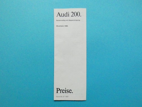 Brochure price list audi - list-audi, 200