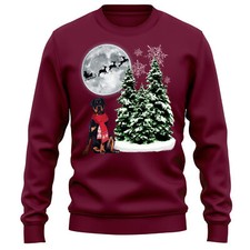 Rottweiler Christmas Jumper Vintage Sweatshirt Dog Walking Him or Her Pet Ret...
