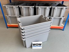Plastic Crates Storage distribution Bins Boxes stack & nest totes garage euro