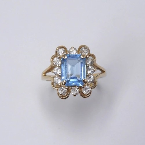 9ct yellow gold blue - blue, topaz