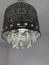 Metal And Crystal Ceiling Light Fitting