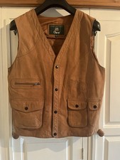 Orvis Leather Vest Gilet Tan