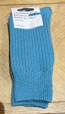 John Lewis Womens 94% Cashmere Rich Bedsocks Colour Teal Size 4-6 New With Tag