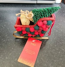 NEW  CHRISTMAS TREE 🎄HANGING DECORATION SLEIGH AND TREE MARKS AND SPENCER