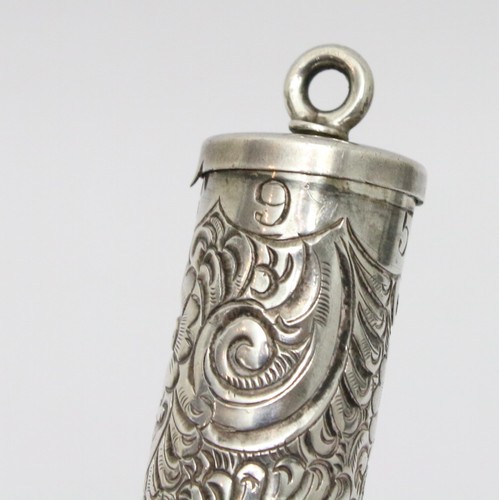 Antique solid silver needle - antique,