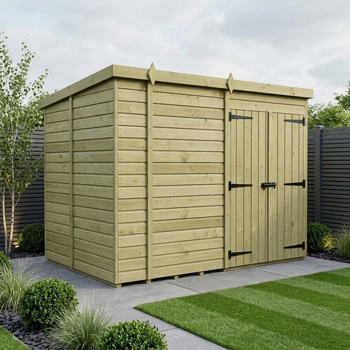 Pent shed double - 6, door