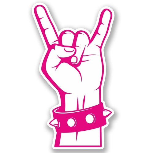 Rock hand vinyl sticker - on,