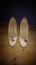 Juicy  Couture Cream Wedge Shoes UK 3 To 3.5. EU 36. Stunning Leather Soles