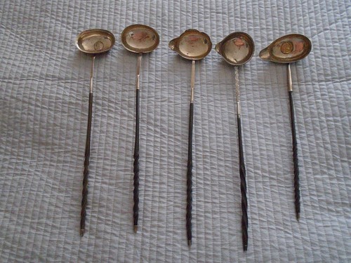Antique silver toddy ladles - silver,