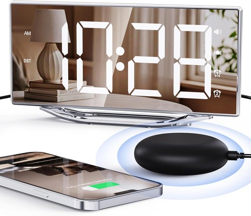 Digital alarm clock - clock, bed