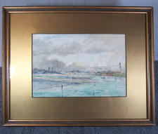 Lovely Antique Alfred Rawlings Original Watercolour Liverpool Waterfront 1880s