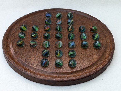 Wooden solitaire board - wooden,