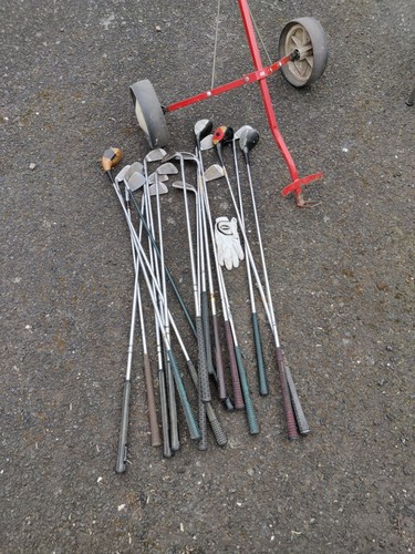 Golf clubs and trolley - clubs,
