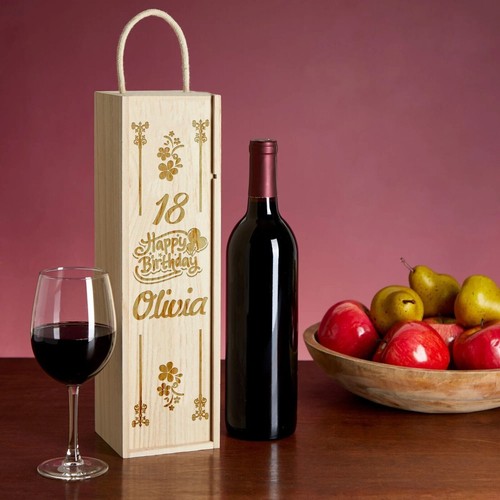Personalised wooden box wine - personalised,