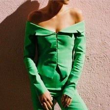 zara green co ord set off