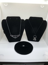 Costume Jewellery 2 Necklaces & Ring Set Silver Colour.