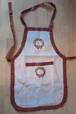 Adults Christmas Apron with tartan trim pocket  New 