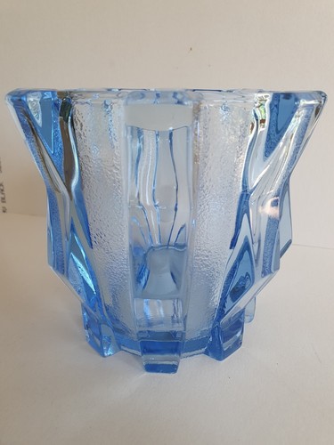1930s cubist blue glass - blue,