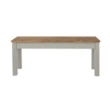 Dining Bench Grey Small Kitchen Home Furniture Pine Solid Wooden Seating