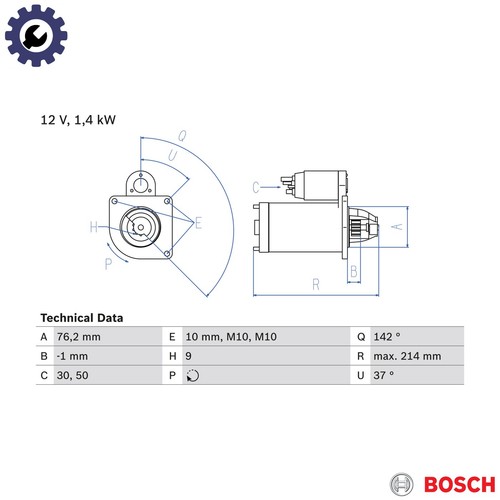 Starter 986 020 860 - 0, for