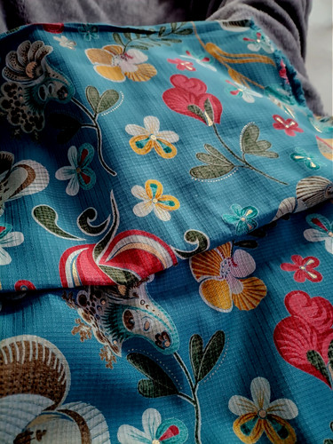 Sari type fabric teal - type,