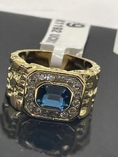 Mens gold sapphire ring signet