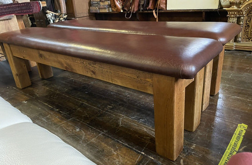 Genuine aniline leather bench - genuine,